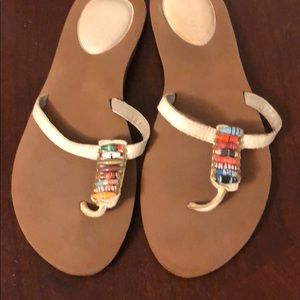 Reef beaded white sandals